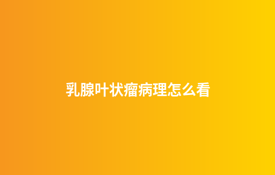 乳腺叶状瘤病理怎么看
