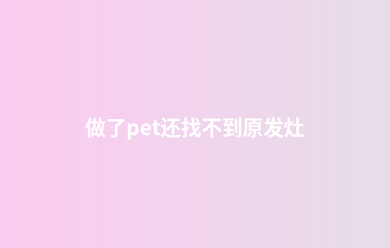 做了pet还找不到原发灶