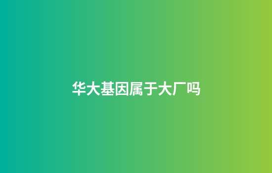 华大基因属于大厂吗