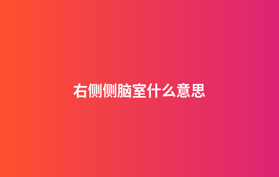 右侧侧脑室什么意思