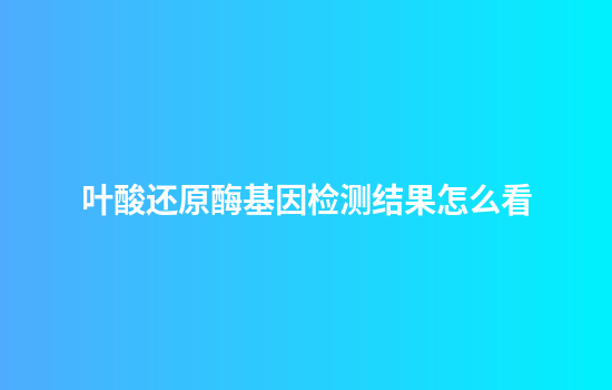 叶酸还原酶基因检测结果怎么看