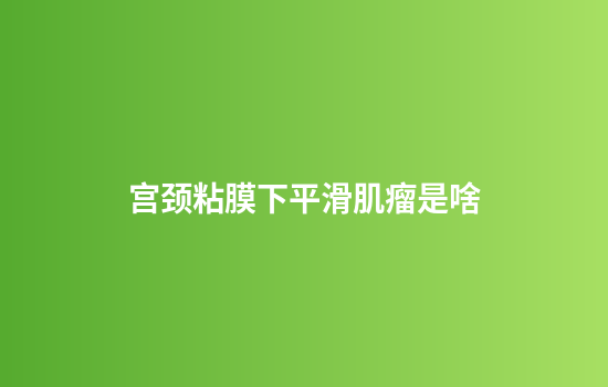 宫颈粘膜下平滑肌瘤是啥