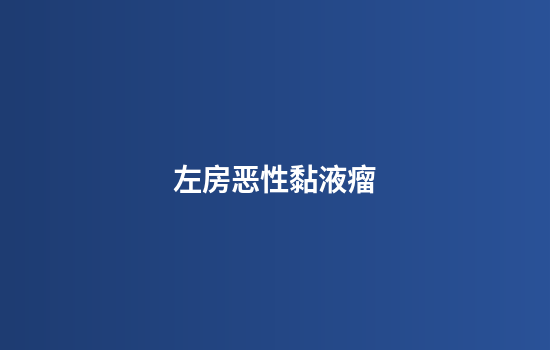 左房恶性黏液瘤