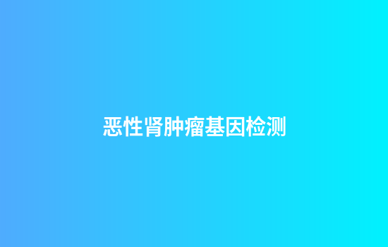 恶性肾肿瘤基因检测