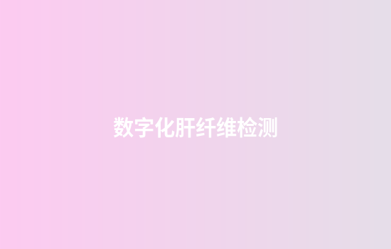 数字化肝纤维检测