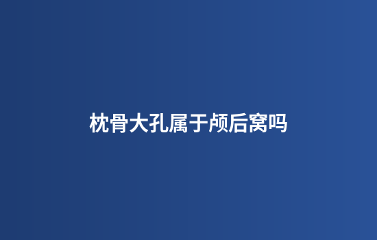 枕骨大孔属于颅后窝吗