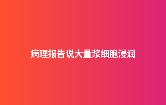 病理报告说大量浆细胞浸润
