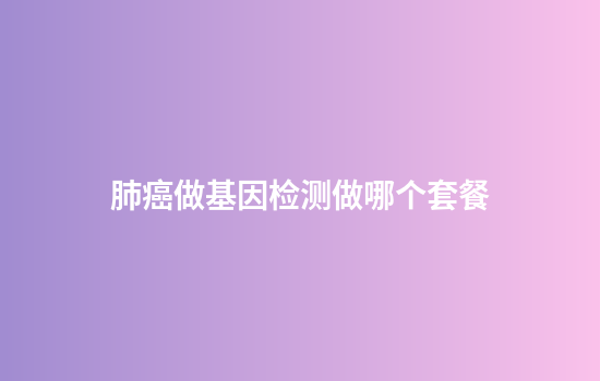 肺癌做基因检测做哪个套餐