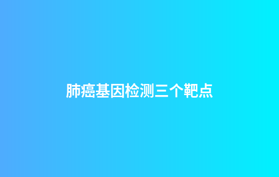 肺癌基因检测三个靶点
