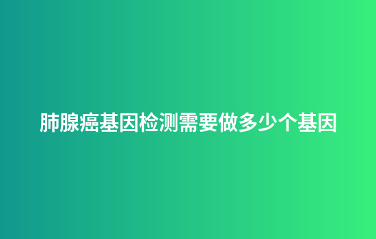 肺腺癌基因检测需要做多少个基因