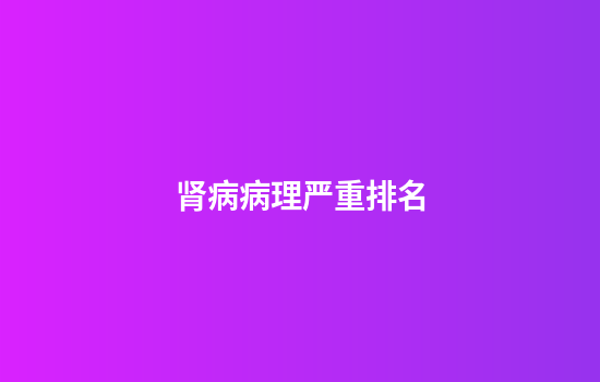 肾病病理严重排名