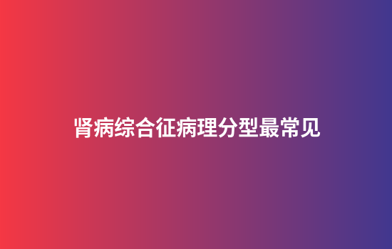 肾病综合征病理分型最常见