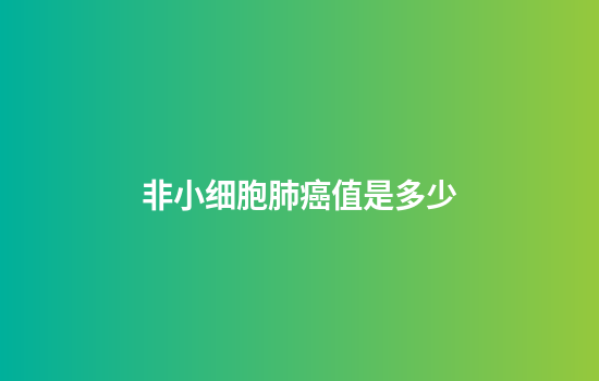 非小细胞肺癌值是多少