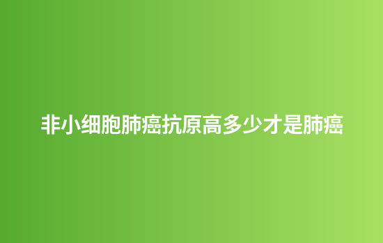 非小细胞肺癌抗原高多少才是肺癌