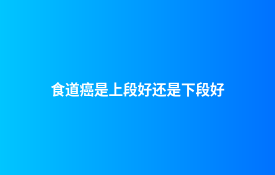 食道癌是上段好还是下段好